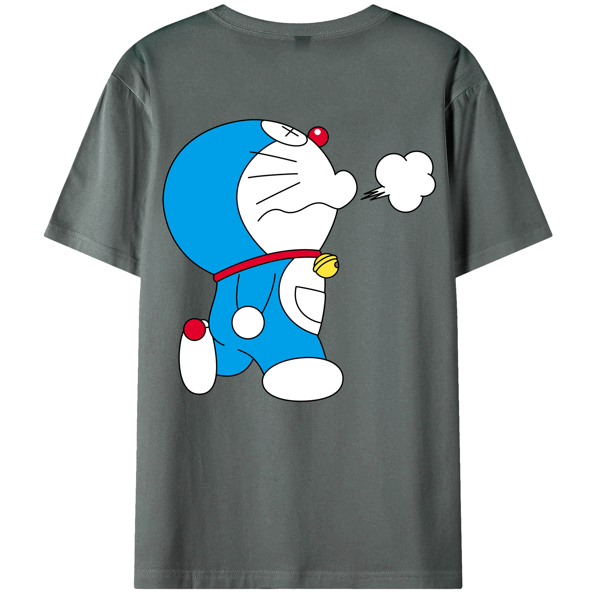 （画像用） ドラえもん Doraemon 綿100％ メンズ半袖Tシャツ（バックプリント） 通気性